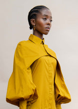 Load image into Gallery viewer, MMUSOMAXWELL BISHOP SLEEVE COTTON SHIRT DRESS GOLD