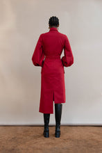 Load image into Gallery viewer, MMUSOMAXWELL BISHOP SLEEVE WOOL BLOUSE RED