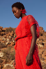 Load image into Gallery viewer, JUDITH ATELIER LLINGA MOHAIR COTTON KNIT LADDER BOX DRESS