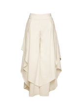 Load image into Gallery viewer, JUDITH ATELIER TALIA WIDE LEG GEORGETTE SKIRT TROUSERS WHITE