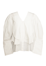 Load image into Gallery viewer, JUDITH ATELIER YOKO COTTON 3D FLORAL BLOUSE