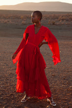 Load image into Gallery viewer, JUDITH ATELIER ASSAGGI TULLE RUFFLE HALF BODY SKIRT RED
