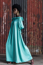 Load image into Gallery viewer, EZOKHETHO KHETHANI OFF SHOULDER DRESS SEAFOAM-GREEN
