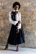 Load image into Gallery viewer, EZOKHETHO ULUTHANDO DENIM SKIRT NAVY

