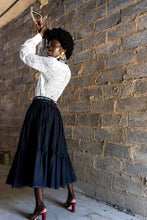 Load image into Gallery viewer, EZOKHETHO ULUTHANDO DENIM SKIRT NAVY
