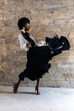 Load image into Gallery viewer, EZOKHETHO ULUTHANDO DENIM SKIRT NAVY
