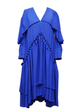 Load image into Gallery viewer, JUDITH ATELIER ISIS RUFFLE GEORGETTE OVERSIZED DRESS BLUE
