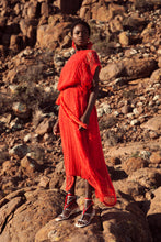 Load image into Gallery viewer, JUDITH ATELIER LLINGA MOHAIR COTTON KNIT LADDER BOX DRESS
