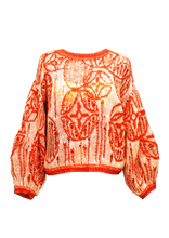 Load image into Gallery viewer, JUDITH ATELIER MIRIAM JACQUARD MOHAIR KNIT JERSEY RED
