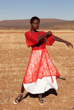 Load image into Gallery viewer, JUDITH ATELIER TALIA WIDE LEG GEORGETTE SKIRT TROUSERS WHITE
