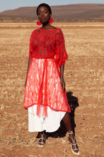 Load image into Gallery viewer, JUDITH ATELIER SHEBA VOLUME SLEEVE MOHAIR LACE DRESS RED
