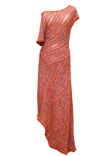 Load image into Gallery viewer, JUDITH ATELIER TIYE COMBO HUE MOHAIR COTTON DRESS RED
